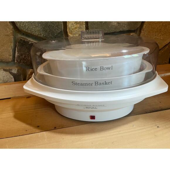 Rival Food Steamer & Rice Cooker Model 4450 Automatic Cooks Vegetables & Shrimp - Picture 1 of 4